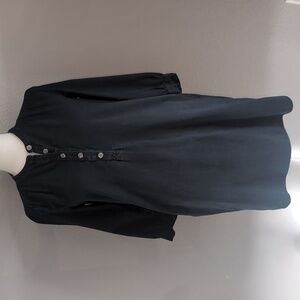 Gap Denim Shirt Dress Black Wash with Silver Buttons